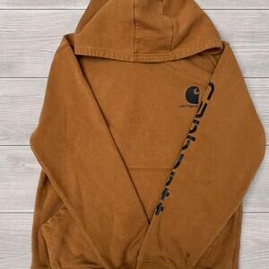 Carhartt Brown Pullover Hoodie - Size Youth Large